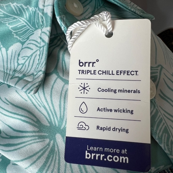 Reyn Spooner Polo Shirt Brrr Triple Chill Cooling Size 3XL Green Floral New NWT - Picture 6 of 8